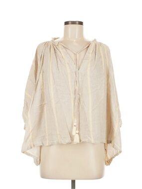 Vanessa Bruno Striped ivory & brown Flowy Bat Wing Blouse